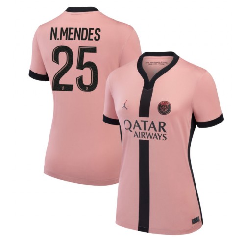 Paris Saint-Germain Nuno Mendes #25 Rezervni Dres za Ženska 2024-25 Kratak Rukav